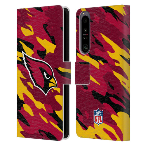 NFL Arizona Cardinals Logo Camou Leather Book Wallet Case Cover For Sony Xperia 1 IV