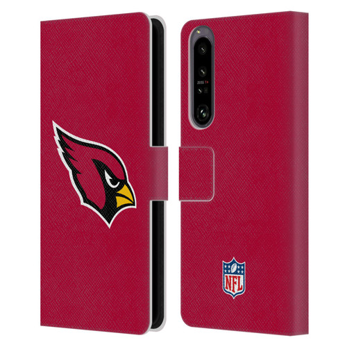 NFL Arizona Cardinals Logo Plain Leather Book Wallet Case Cover For Sony Xperia 1 IV
