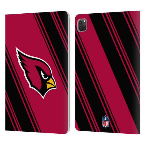 NFL Arizona Cardinals Artwork Stripes Leather Book Wallet Case Cover For Apple iPad Pro 11 2020 / 2021 / 2022