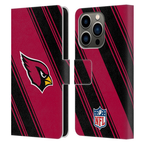 NFL Arizona Cardinals Artwork Stripes Leather Book Wallet Case Cover For Apple iPhone 14 Pro