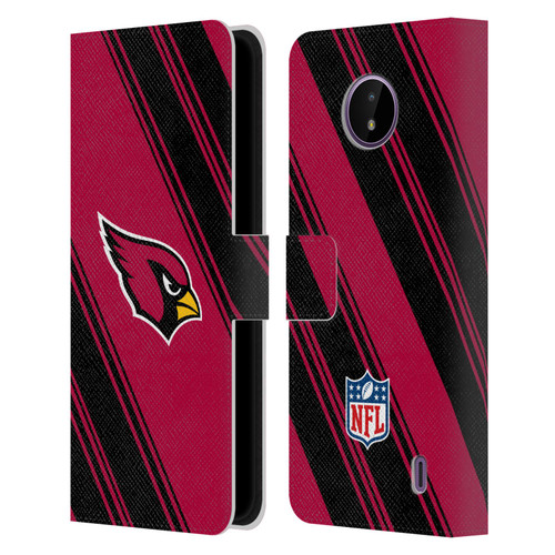 NFL Arizona Cardinals Artwork Stripes Leather Book Wallet Case Cover For Nokia C10 / C20