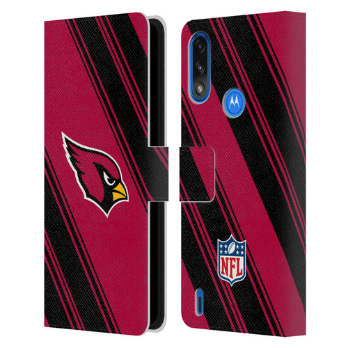 NFL Arizona Cardinals Artwork Stripes Leather Book Wallet Case Cover For Motorola Moto E7 Power / Moto E7i Power