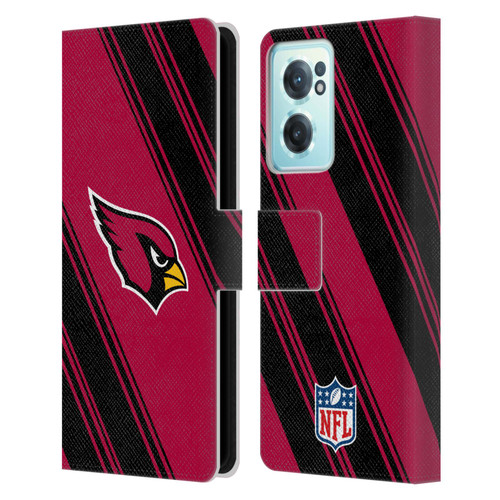 NFL Arizona Cardinals Artwork Stripes Leather Book Wallet Case Cover For OnePlus Nord CE 2 5G