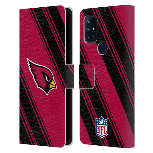 NFL Arizona Cardinals Artwork Stripes Leather Book Wallet Case Cover For OnePlus Nord N10 5G
