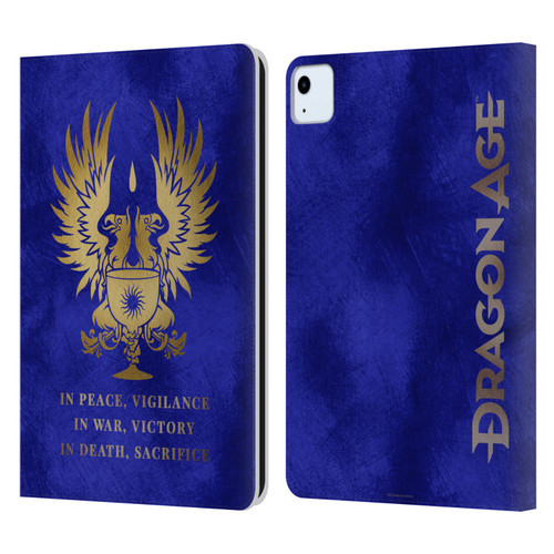 EA Bioware Dragon Age Heraldry Grey Wardens Gold Leather Book Wallet Case Cover For Apple iPad Air 11 2020/2022/2024