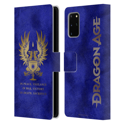 EA Bioware Dragon Age Heraldry Grey Wardens Gold Leather Book Wallet Case Cover For Samsung Galaxy S20+ / S20+ 5G