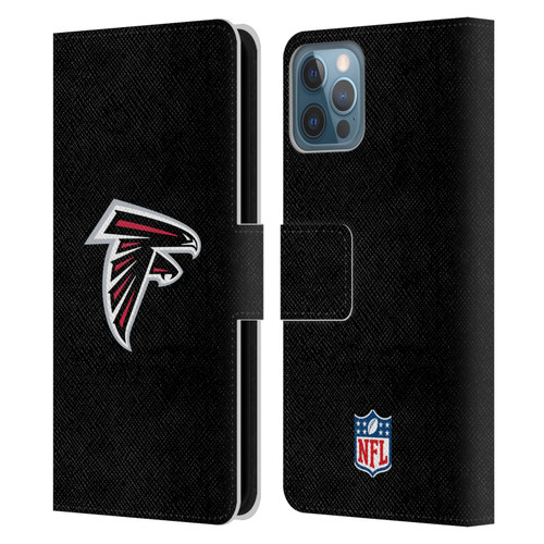 NFL Atlanta Falcons Logo Plain Leather Book Wallet Case Cover For Apple iPhone 12 / iPhone 12 Pro