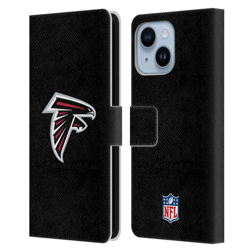 NFL Atlanta Falcons Logo Plain Leather Book Wallet Case Cover For Apple iPhone 14 Plus