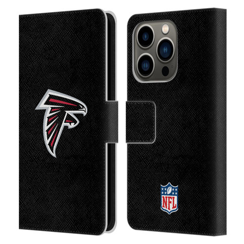 NFL Atlanta Falcons Logo Plain Leather Book Wallet Case Cover For Apple iPhone 14 Pro