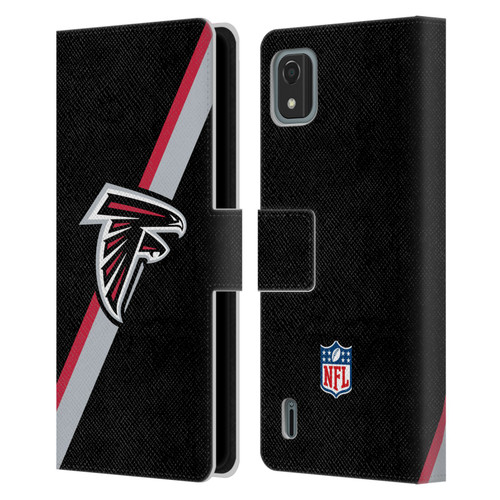 NFL Atlanta Falcons Logo Stripes Leather Book Wallet Case Cover For Nokia C2 2nd Edition