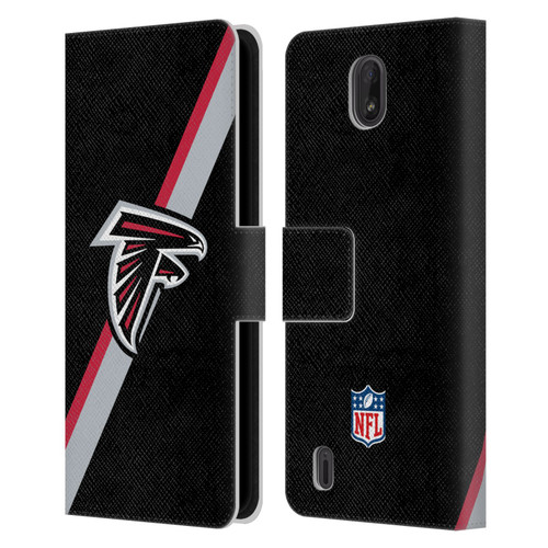NFL Atlanta Falcons Logo Stripes Leather Book Wallet Case Cover For Nokia C01 Plus/C1 2nd Edition
