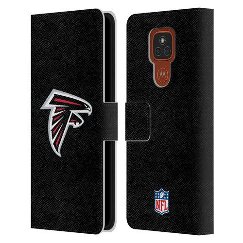 NFL Atlanta Falcons Logo Plain Leather Book Wallet Case Cover For Motorola Moto E7 Plus