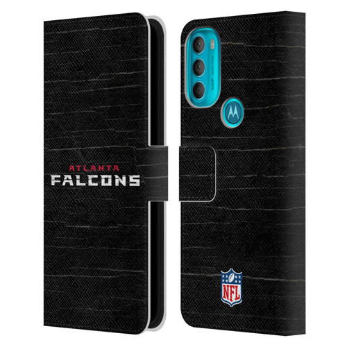 NFL Atlanta Falcons Logo Distressed Look Leather Book Wallet Case Cover For Motorola Moto G71 5G