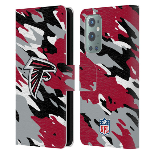 NFL Atlanta Falcons Logo Camou Leather Book Wallet Case Cover For OnePlus 9