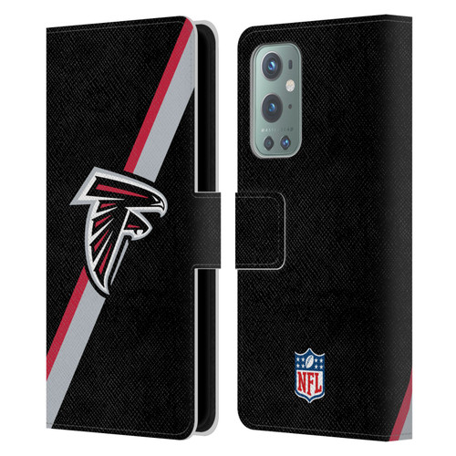 NFL Atlanta Falcons Logo Stripes Leather Book Wallet Case Cover For OnePlus 9