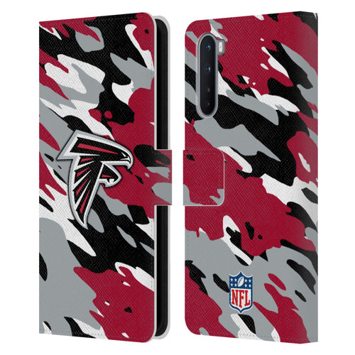 NFL Atlanta Falcons Logo Camou Leather Book Wallet Case Cover For OnePlus Nord 5G