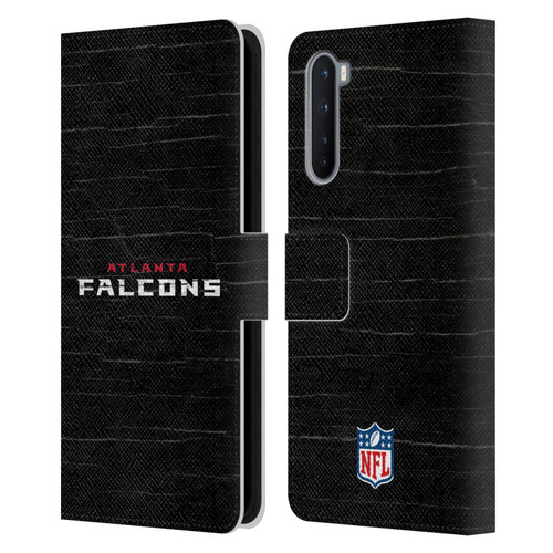 NFL Atlanta Falcons Logo Distressed Look Leather Book Wallet Case Cover For OnePlus Nord 5G
