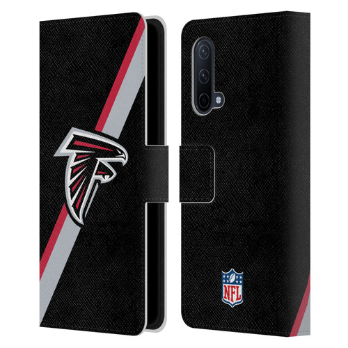 NFL Atlanta Falcons Logo Stripes Leather Book Wallet Case Cover For OnePlus Nord CE 5G