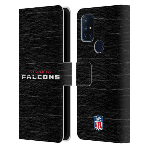 NFL Atlanta Falcons Logo Distressed Look Leather Book Wallet Case Cover For OnePlus Nord N10 5G