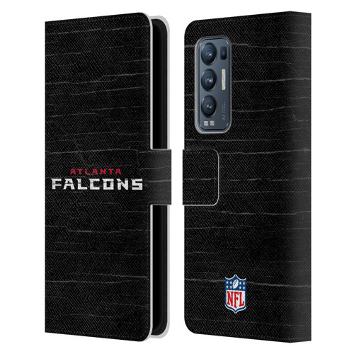 NFL Atlanta Falcons Logo Distressed Look Leather Book Wallet Case Cover For OPPO Find X3 Neo / Reno5 Pro+ 5G