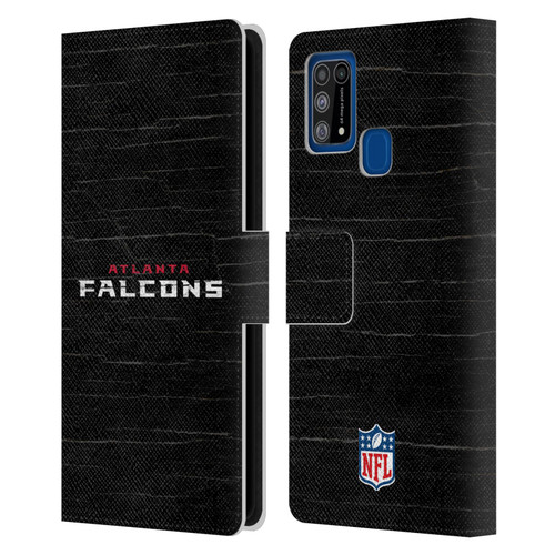 NFL Atlanta Falcons Logo Distressed Look Leather Book Wallet Case Cover For Samsung Galaxy M31 (2020)