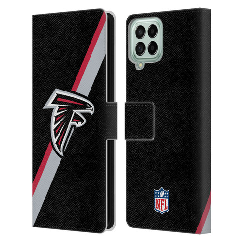 NFL Atlanta Falcons Logo Stripes Leather Book Wallet Case Cover For Samsung Galaxy M53 (2022)