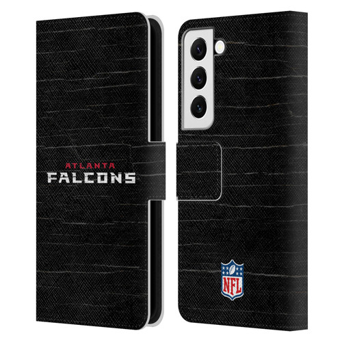 NFL Atlanta Falcons Logo Distressed Look Leather Book Wallet Case Cover For Samsung Galaxy S22 5G