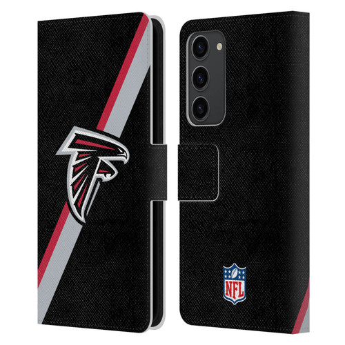 NFL Atlanta Falcons Logo Stripes Leather Book Wallet Case Cover For Samsung Galaxy S23+ 5G