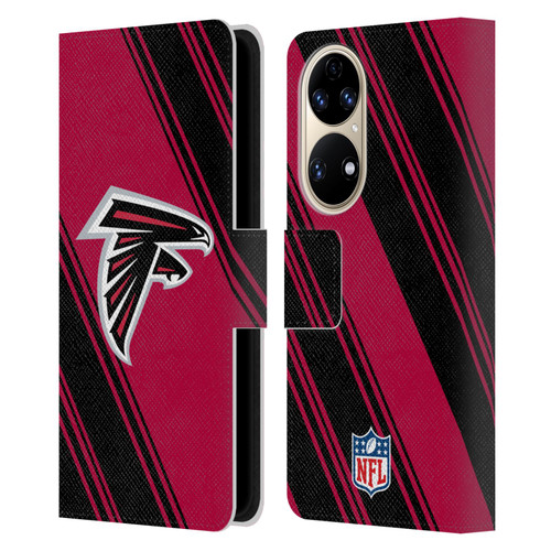 NFL Atlanta Falcons Artwork Stripes Leather Book Wallet Case Cover For Huawei P50