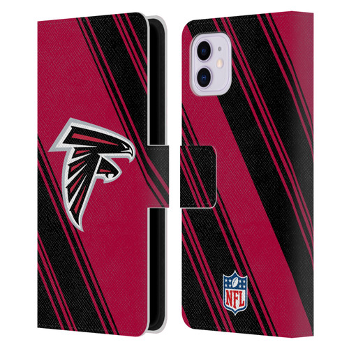 NFL Atlanta Falcons Artwork Stripes Leather Book Wallet Case Cover For Apple iPhone 11