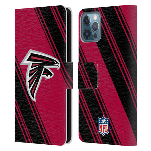 NFL Atlanta Falcons Artwork Stripes Leather Book Wallet Case Cover For Apple iPhone 12 / iPhone 12 Pro