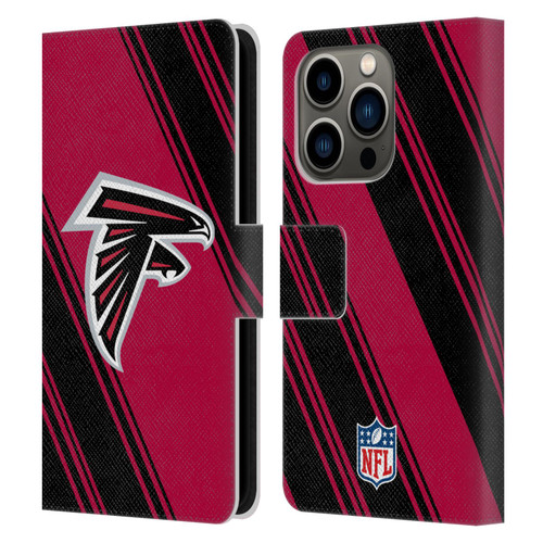NFL Atlanta Falcons Artwork Stripes Leather Book Wallet Case Cover For Apple iPhone 14 Pro