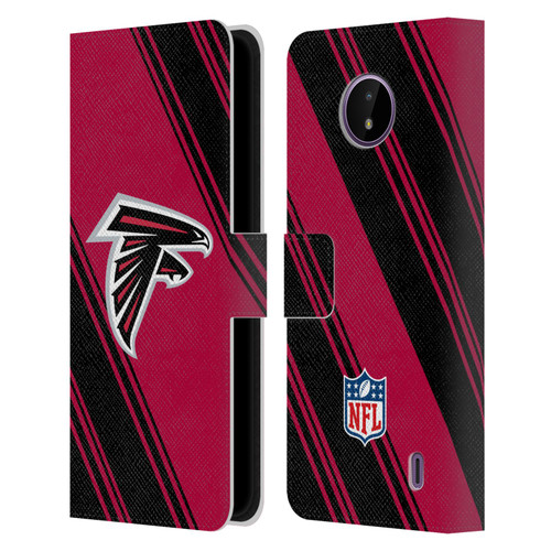 NFL Atlanta Falcons Artwork Stripes Leather Book Wallet Case Cover For Nokia C10 / C20