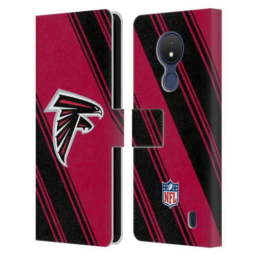 NFL Atlanta Falcons Artwork Stripes Leather Book Wallet Case Cover For Nokia C21