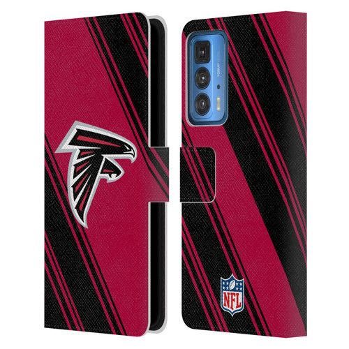 NFL Atlanta Falcons Artwork Stripes Leather Book Wallet Case Cover For Motorola Edge 20 Pro