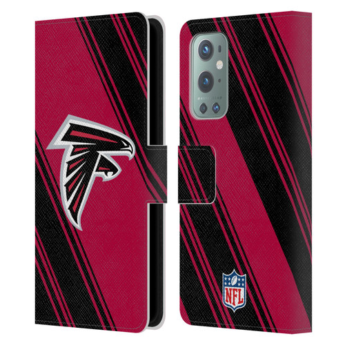 NFL Atlanta Falcons Artwork Stripes Leather Book Wallet Case Cover For OnePlus 9