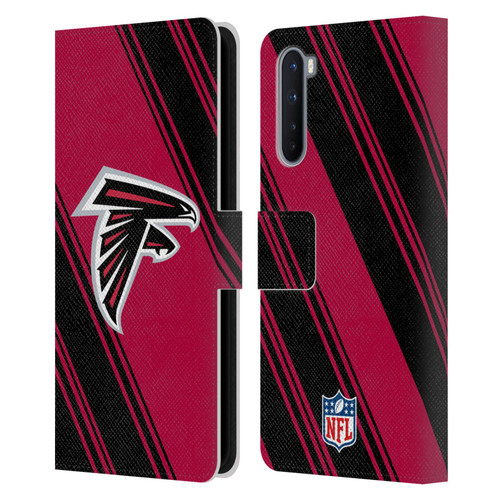 NFL Atlanta Falcons Artwork Stripes Leather Book Wallet Case Cover For OnePlus Nord 5G