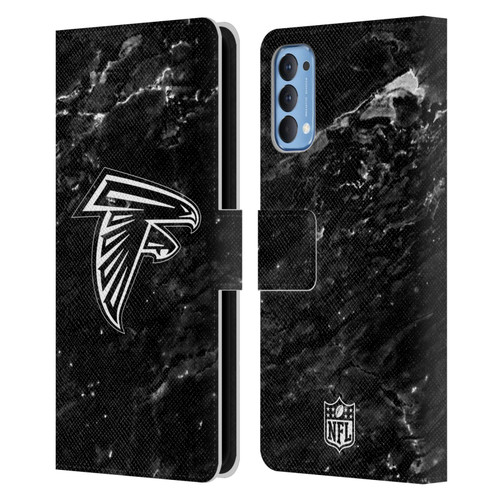 NFL Atlanta Falcons Artwork Marble Leather Book Wallet Case Cover For OPPO Reno 4 5G