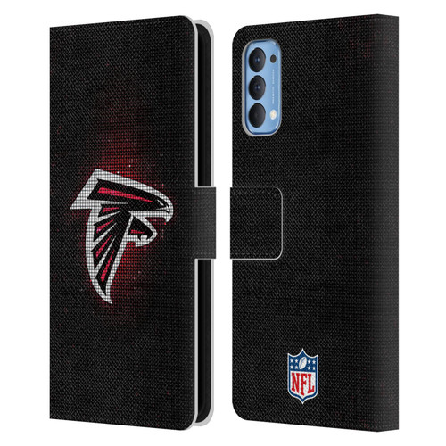NFL Atlanta Falcons Artwork LED Leather Book Wallet Case Cover For OPPO Reno 4 5G