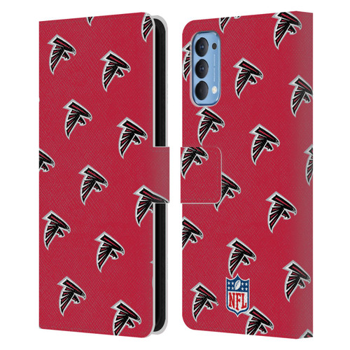 NFL Atlanta Falcons Artwork Patterns Leather Book Wallet Case Cover For OPPO Reno 4 5G