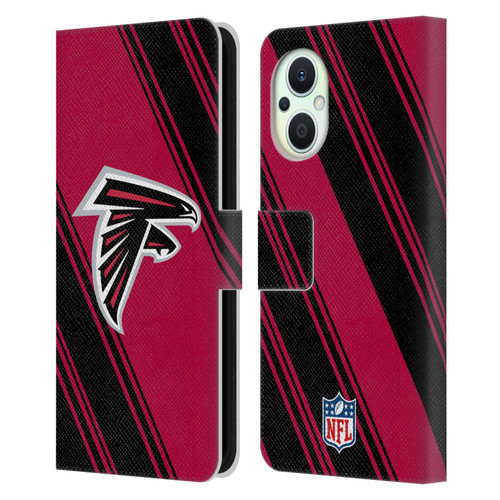 NFL Atlanta Falcons Artwork Stripes Leather Book Wallet Case Cover For OPPO Reno8 Lite