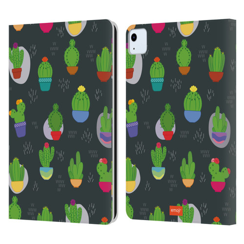 emoji® Cactus And Pineapple Pattern Leather Book Wallet Case Cover For Apple iPad Air 11 2020/2022/2024