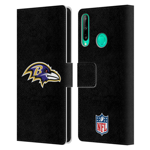 NFL Baltimore Ravens Logo Plain Leather Book Wallet Case Cover For Huawei P40 lite E