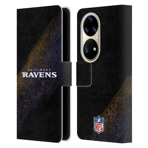NFL Baltimore Ravens Logo Blur Leather Book Wallet Case Cover For Huawei P50 Pro