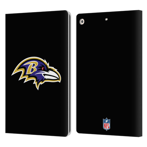 NFL Baltimore Ravens Logo Plain Leather Book Wallet Case Cover For Apple iPad 10.2 2019/2020/2021