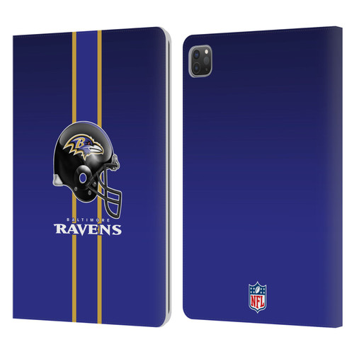 NFL Baltimore Ravens Logo Helmet Leather Book Wallet Case Cover For Apple iPad Pro 11 2020 / 2021 / 2022