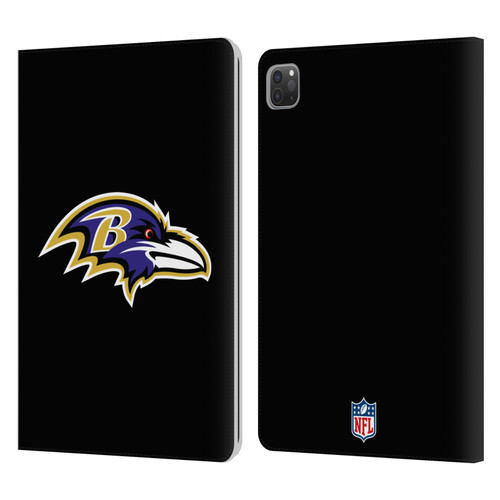 NFL Baltimore Ravens Logo Plain Leather Book Wallet Case Cover For Apple iPad Pro 11 2020 / 2021 / 2022