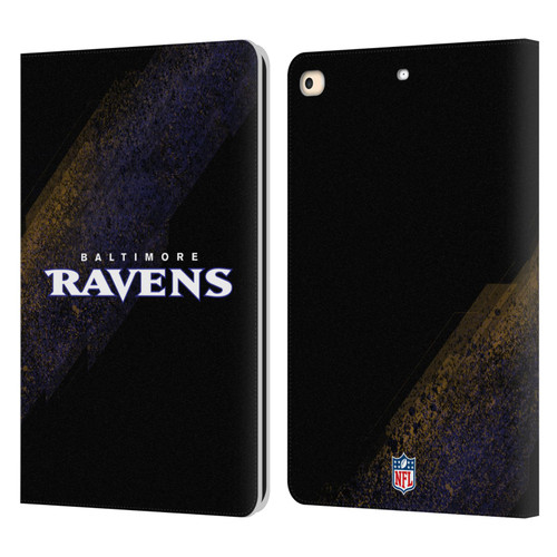NFL Baltimore Ravens Logo Blur Leather Book Wallet Case Cover For Apple iPad 9.7 2017 / iPad 9.7 2018