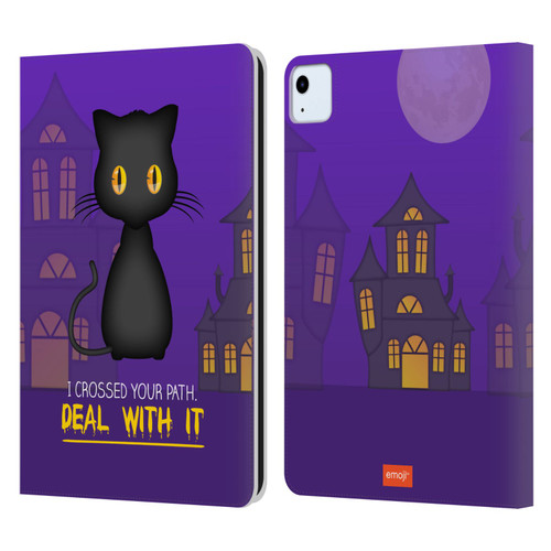 emoji® Halloween Parodies Black Cat Leather Book Wallet Case Cover For Apple iPad Air 11 2020/2022/2024