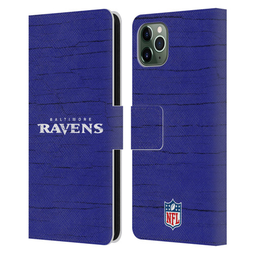 NFL Baltimore Ravens Logo Distressed Look Leather Book Wallet Case Cover For Apple iPhone 11 Pro Max